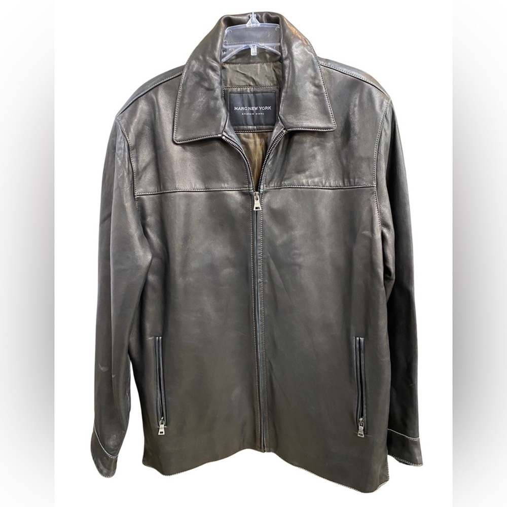 Andrew Marc leather jacket mens large premiu calfskin leather